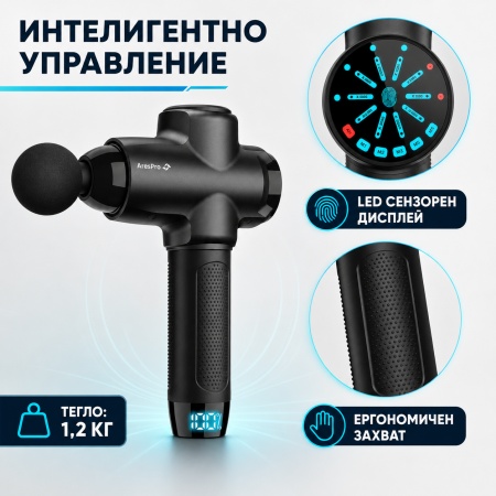 Pistol de Masaj Profesional AresPro XG05 – Dispozitiv Percusionat de Înaltă Performanță pentru Recuperare și Terapie Musculară Profundă - Img 4