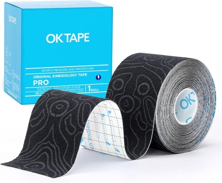 Кинезио тейп лента OK TAPE PRO 5см х 5м, черно+черно
