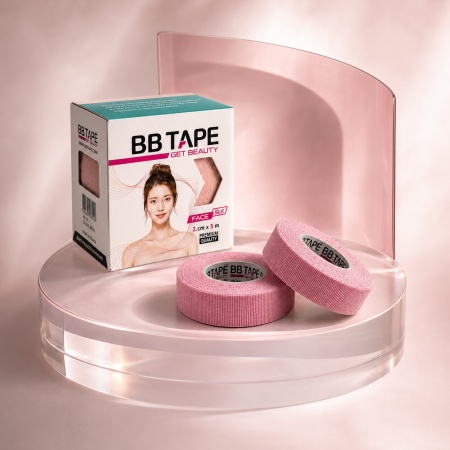 Копринен Кинезио Тейп за Лице BBTAPE (2.5см х 10м) – Тесни Ленти от Вискоза против Фини Бръчки - Img 4