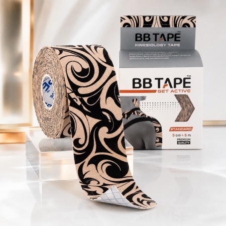 Корейски Премиум Кинезио Тейп BBTape Тату Телесен (5см х 5м) – Еко-памучна Лента за Тяло и Лице - Img 3