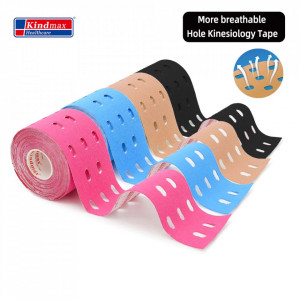 Bandă Kinesiologică pentru Drenaj Limfatic Kindmax 5cm x 5m – Bandă Perforată Premium împotriva Edemelor, Echimizelor și Celulitei - Img 3