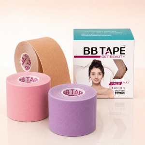 Banda Kinesio de mătase BB FACE TAPE™5 cm × 5 m (Coreea de Sud)