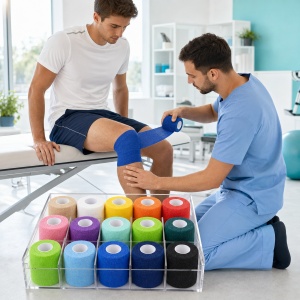Set 16 Role Bandaj Autoadeziv Coeziv Kindmax LAP 7.5cm x 4.5m – Fașă Elastică Tip Coban pentru Compresie, Fixare și Suport Medical - Img 4