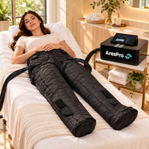 Aparat de presoterapie și drenaj limfatic AresPro Airflow Professional IR Heating Twin Black Edition - Img 4