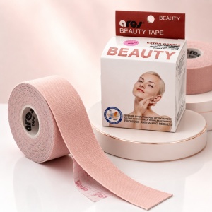 Bandă Kinesiologică Facială Ares Beauty Tape 2.5cm x 10m – Bandă Premium Coreeană pentru Lifting, Riduri și Estetică Facială - Img 3