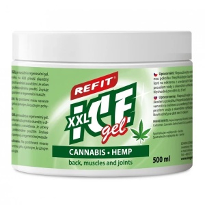 Силен масажен и регенериращ гел Refit Ice gel Cannabis Konop 500 ml