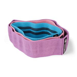 Set de elastice de antrenament pentru femei cu invelis textil / 3 piese - Img 2