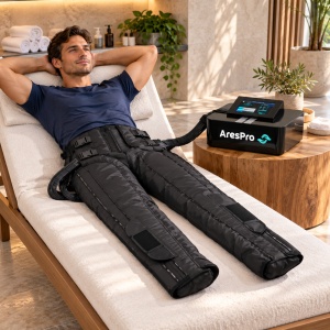Aparat de presoterapie și drenaj limfatic AresPro Airflow Professional IR Heating Twin Black Edition - Img 2