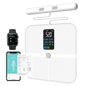 Cântar pentru greutate corporală și grăsime, cântar cu afișaj mare, cântar pentru grăsime corporală cu 8 electrozi, cântar digital de baie precis, cântar inteligent IMC, monitor reîncărcabil pentru compoziția corporală cu 20 de electrozi și aplicație