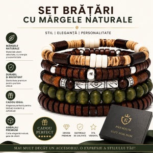 Brățări bărbați din mărgele multicolore TF002