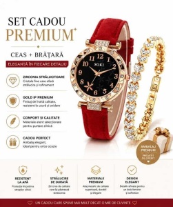 Set Cadou Damă Ceas & Brățară cu Zirconii