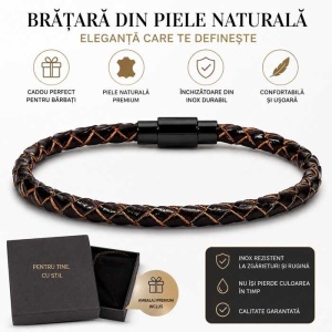 Brățară Piele Naturală pentru Bărbați
