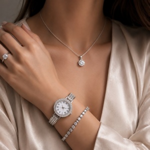 Set Bijuterii Femei cu Ceas Elegant
