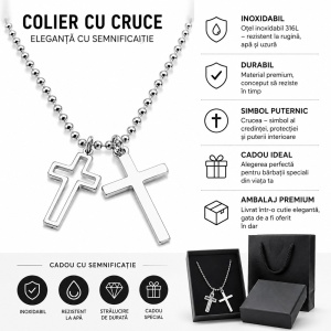 Set Coliere Inox cu Pandantive Cruce S04