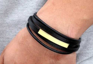 Bratara aurie din piele