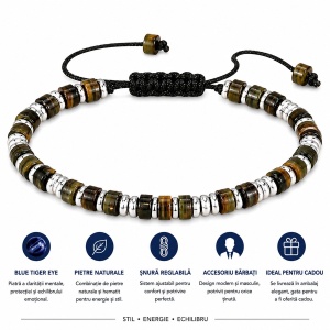 Brățară Bărbați Blue Tiger Eye N33