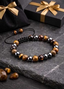 Brățară Bărbați din Piatră Naturală Tiger Eye