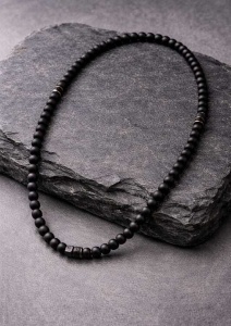 Colier bărbați din onix negru