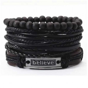 Set bratari cu negre cu mesaj