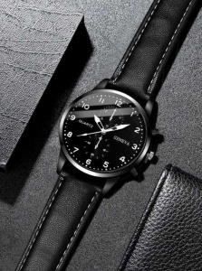 Set cadou bărbați ceas quartz cu curea piele