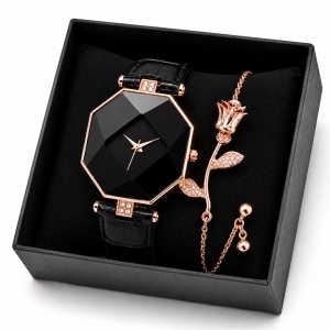 Set Luxury Damă cu Zirconii – Ceas Pink Gold IP - Img 4