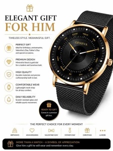 Ceas Elegant Bărbați Black Gold 