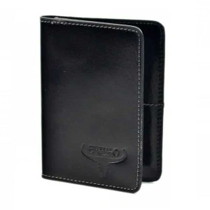 Portcard negru din piele