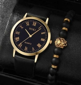 Set elegant cu ceas negru