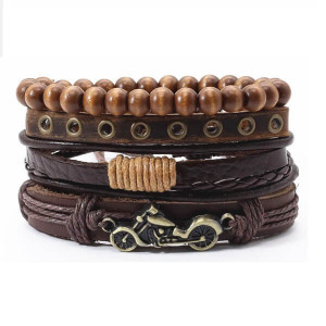 Set bratari piele ajustabile