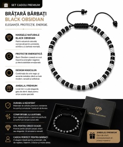 Brățară Bărbătească din Obsidian