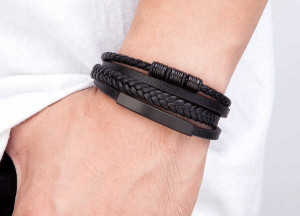 Bratara barbateasca Fossil  Black