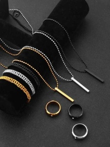 SET Accesorii Bărbați Brățară Colier Pandantiv și Inel Inox
