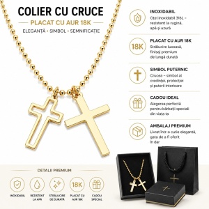 Set Coliere Inox cu Pandantive Cruce S04