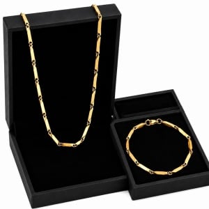 Set Bijuterii Bărbătești Inox Placat cu Aur 18K