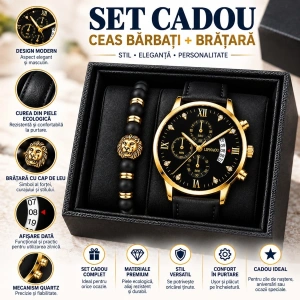 Set Ceas Auriu Bărbați