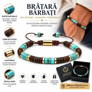 Brățară Bărbați cu Piatră Turcoaz