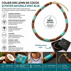 Colier Bărbați din Lemn de Cocos