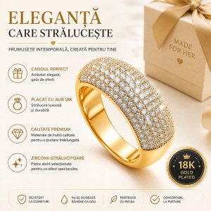 Inel dama placat cu aur 18K