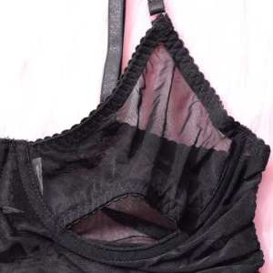 🔥Oferta zilei 🔥Set lenjerie intima sexy cu rochie, chilot, chiker si manusi lungi, negru, 4 piese #ZZ4075 - Img 8