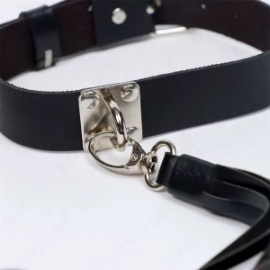 Accesoriu pentru gat din piele ecologica, negru #ZZ4679 - Img 4