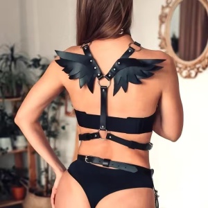 Accesoriu sexy tip ham din piele ecologica, negru #ZZ4289 - Img 7