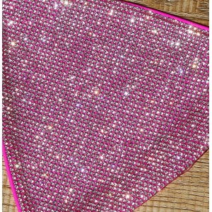 Costum de baie 2 piese, sutien cu cristale decorative , roz fucsia #ZZ2847 - Img 11