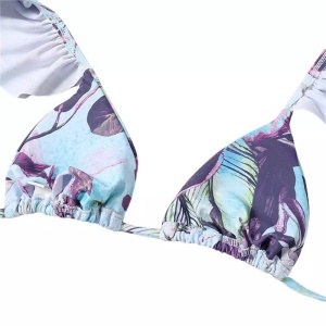Costum de baie 3 piese cu fusta, imprimeu floral, multicolor #ZZ3932 - Img 6