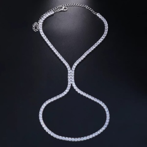 Set accesorii pentru picioare cu cristale transparente, argintiu #ZZ4966 - Img 5