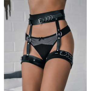 Accesoriu tip ham din piele ecologica, pentru talie si picioare, negru #ZZ4350 - Img 4