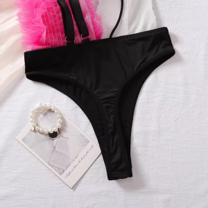 Body sexy cu decolteu adanc, paiete si tul decorativ, negru/ roz/ argintiu, #ZZ4237 - Img 10