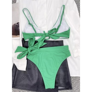 Costum de baie 2 piese, slip cu talie inalta, verde #ZZ2891 - Img 5