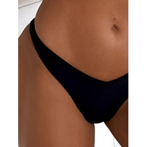 Costum de baie 2 piese, sutien cu sarma de sustinere si perle decorative, negru #ZZ2839 - Img 5