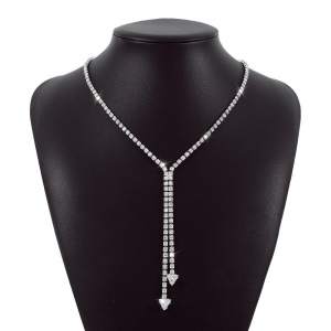 Lantisor cu cristale transparente, argintiu #ZZ4552 - Img 3