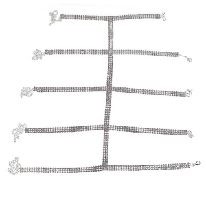 Set 2 accesorii cu cristale pentru picioare, argintiu #ZZ4534 - Img 7